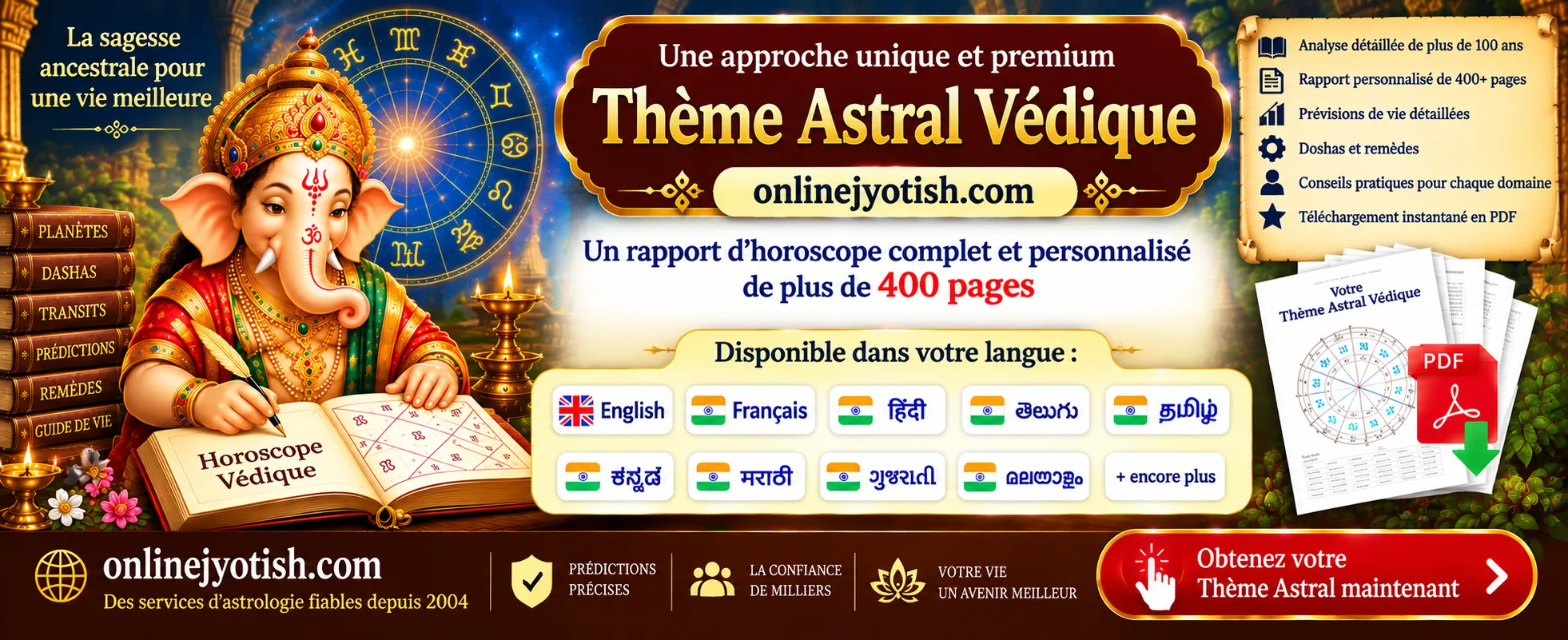 Premium Vedic Horoscope - instant PDF delivery